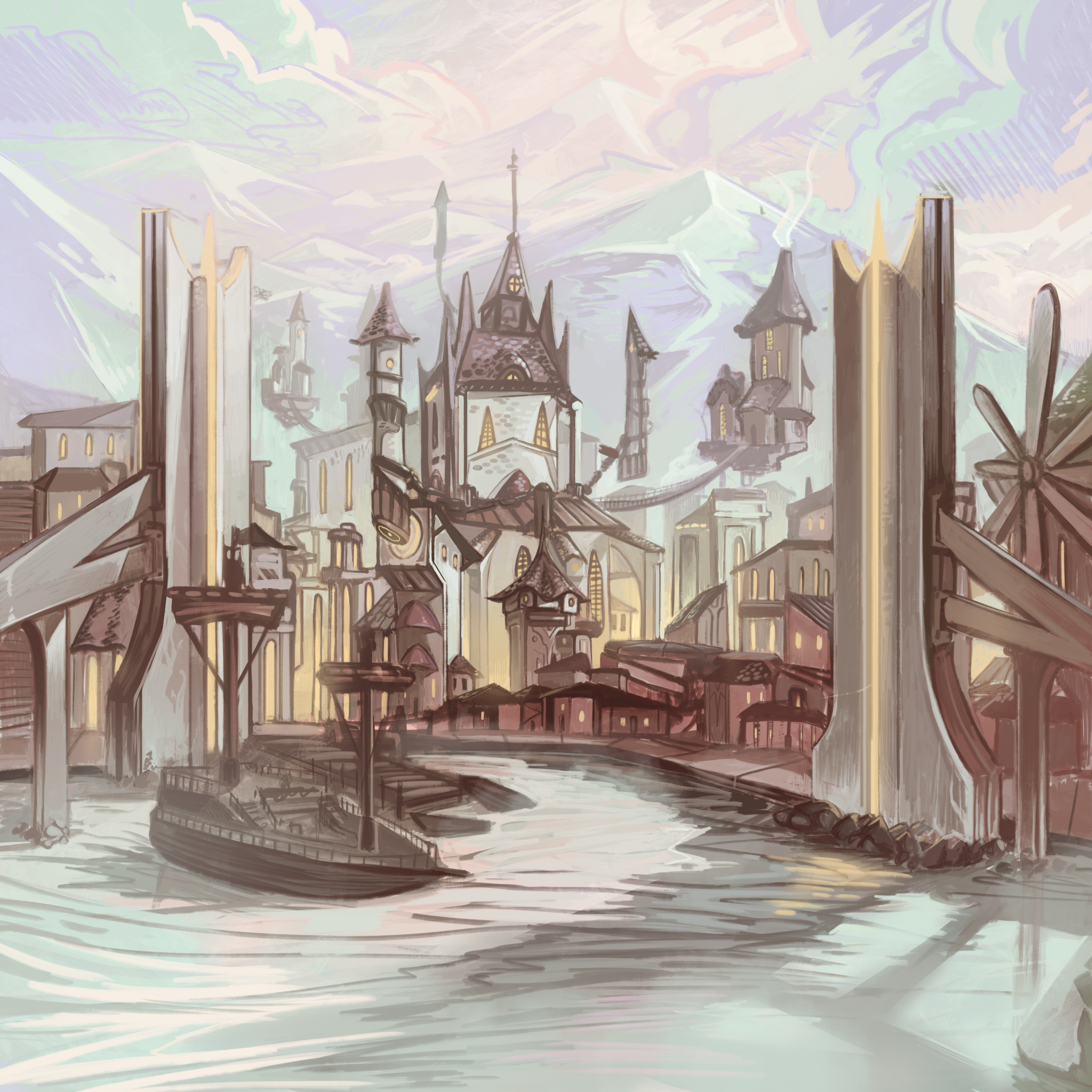 A birght seaside city