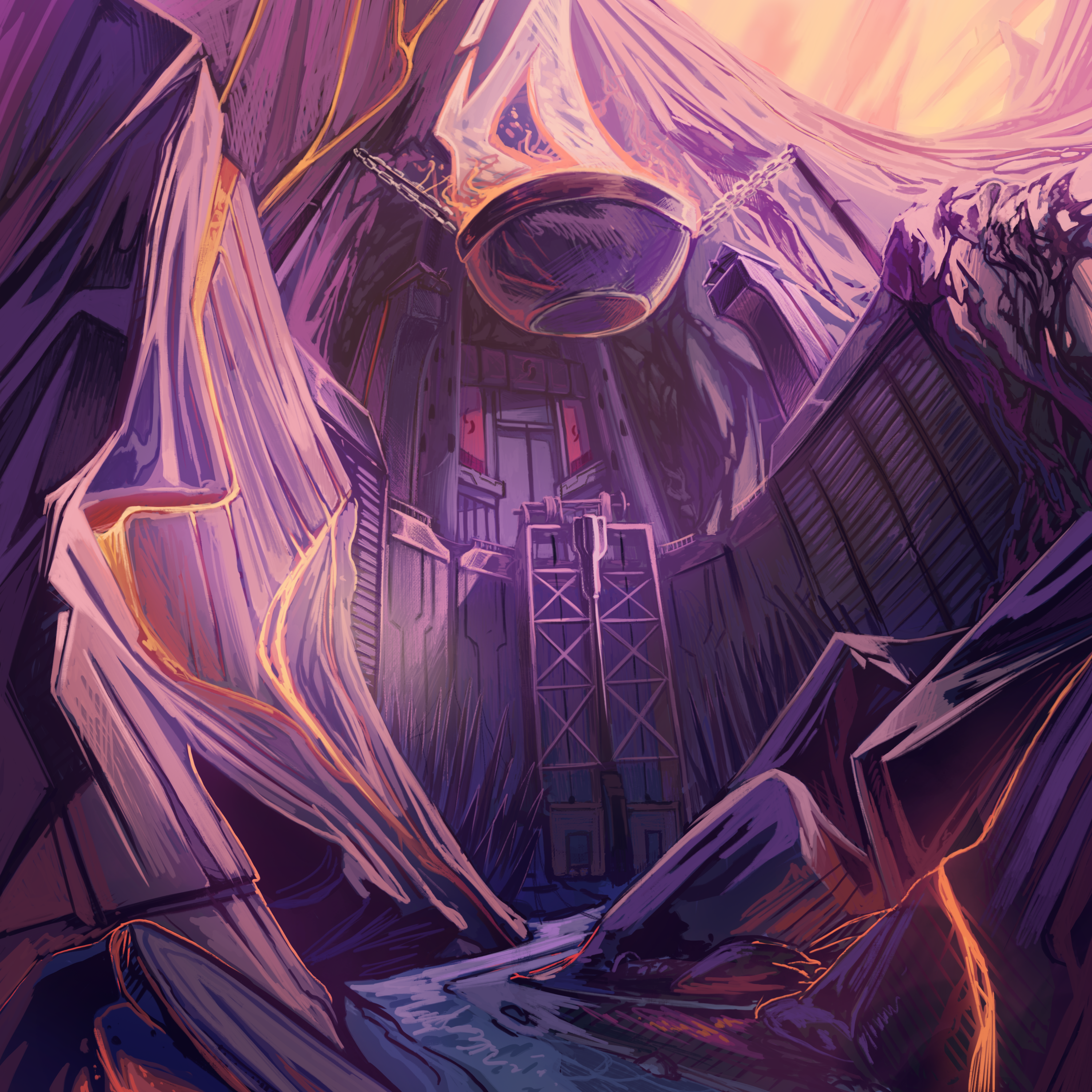 A stronghold built into the side of a mountain